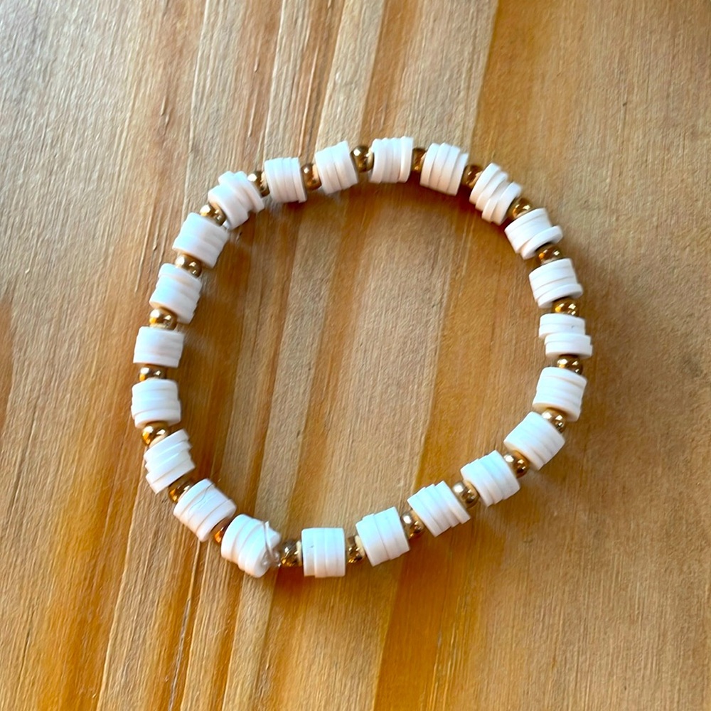Handmade clay bead bracelet